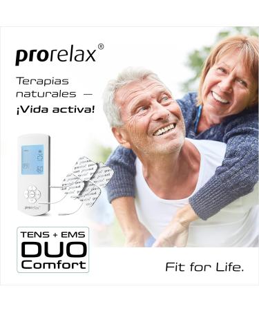 Prorelax Tens/Ems Duo Comfort | Electrotherapy Device for Chronic Pain Relief & Muscle Building | Dual Therapy & Large Display for Natural Healing - Buy Online on GoSupps.com