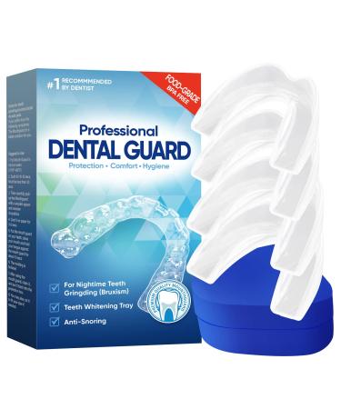 Mouth Guard for Clenching Teeth at Night Professional Night Guards for Teeth Grinding with Hygiene Case(4Piece Set/2Sizes)