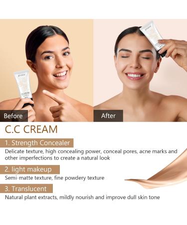 NIFEISHI CC Cream 2 Pack - SPF 50 Color Correcting Foundation for Mature Skin - Face & Body Super Active Formula - Buy Online on GoSupps.com
