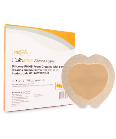 MedVance - Bordered Silicone PHMB Adhesive Foam Dressing Sacral Size 7"x 7" Box of 5 dressings