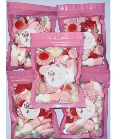 It's A Girl Teddy Baby Shower Gummy Jelly Sweet Pouch Party Bag Pink Pick Mix x 3 - Buy Online on GoSupps.com