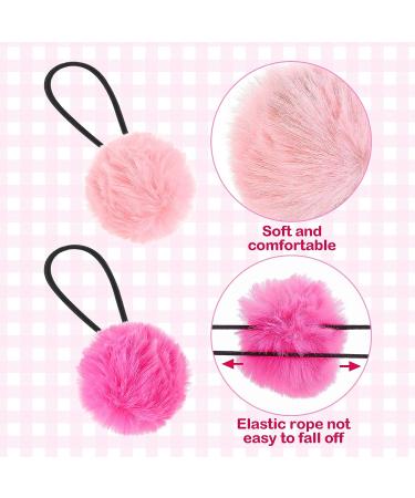 8pcs Pom Ball Hair Ties for Girls - Fluffy Pom Pom Hair Bands for Kids - Elastic Fur Ball Ponytail Holders - Hair Accessories for Women & Kids - Buy Online on GoSupps.com