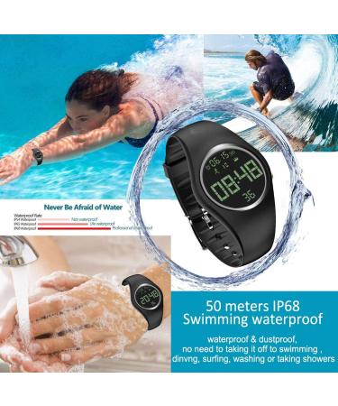 Simple Fitness Tracker Swim Waterproof No APP Need Step Counter Walking 3D Non-Bluetooth Walking Pedometer Watch with Vibration Alarm Clock/Calorie Burned/Distance/Alarm/Stopwatch for Kids Women Men Black - Buy Online on GoSupps.com