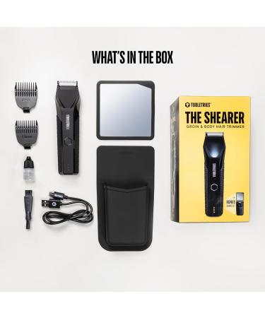 Tooletries The Shearer - Electric Groin & Body Hair Trimmer | Waterproof USB-C Rechargeable Men's Hygiene Shaver with Replaceable Ceramic Blade Heads - Buy Online on GoSupps.com