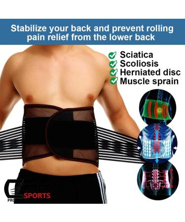 ZWEBY 3XL-5XL Adjustable Double Pull Lumbar Support Belt | Breathable Mesh Back Brace for Pain Relief - XXL Size - Buy Online on GoSupps.com