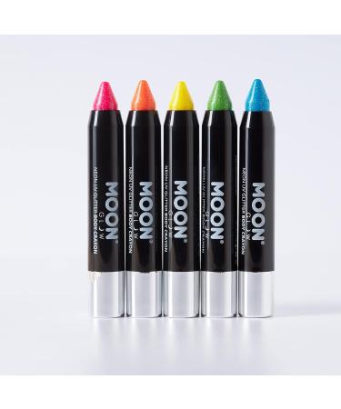 Buy Moon Glow Neon-UV Glitter Face & Body Chalk Makeup - 5 Brightly Luminous Pieces for Parties & Events - Buy Online on GoSupps.com