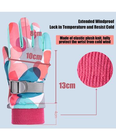 Aurueda Waterproof Children Ski Gloves - Warm Fleece Lined for Kids Aged 6-13 | Perfect for Skiing & Snowboarding - Red - Buy Online on GoSupps.com