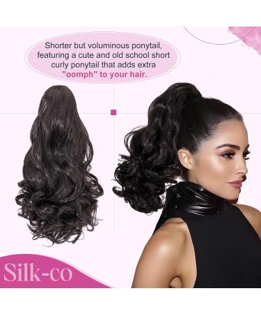 SILK-CO 11 Short Curly Ponytail Extension | Clip-in Hair Piece for Women | Natural Black 11 Inch - Classic Style - Buy Online on GoSupps.com