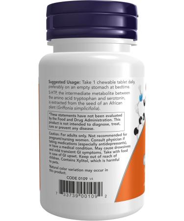 Now Foods 5-HTP 100 mg 90 Chewables - Buy Online on GoSupps.com