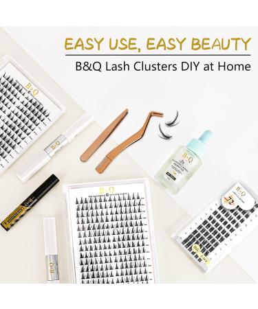 Natural D Curl 72 Cluster Lashes B&Q | Soft Fluffy DIY Eyelash Extensions - D-10mm B 45 - Buy Online on GoSupps.com