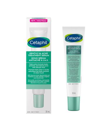 Cetaphil Gentle Salicylic Acid Acne Serum| For Sensitive Acne Prone Skin | With Salicylic Acid Niacinamide Zinc Prebiotics | Triple Action Formula Treats Prevents and Reduces Acne | Fragrance Free | Hypoallergenic | Dermatologist Recommended Acne Treatmen