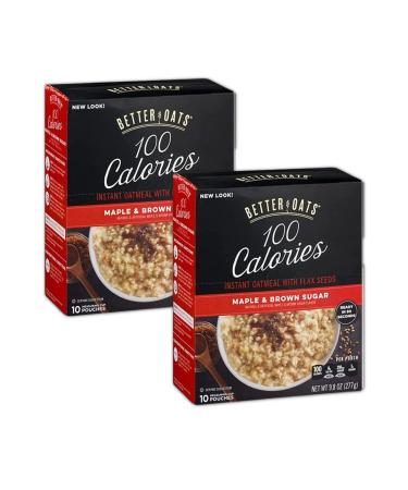100 Calorie Oatmeal Bundle. Includes Two-9.8 Oz Boxes of Better Oats Maple and Brown Sugar 100 Calorie Oatmeal and a BELLATAVO Fridge Magnet! Each Box Has 10 Pouches of Instant Oatmeal with Flax Seed! - Buy Online on GoSupps.com