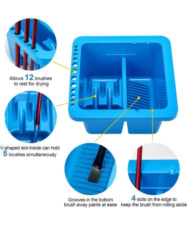 MyLifeUNIT Paint Brush Cleaner & Holder for Acrylic, Watercolor & Water-Based Paints - Blue - Buy Online on GoSupps.com