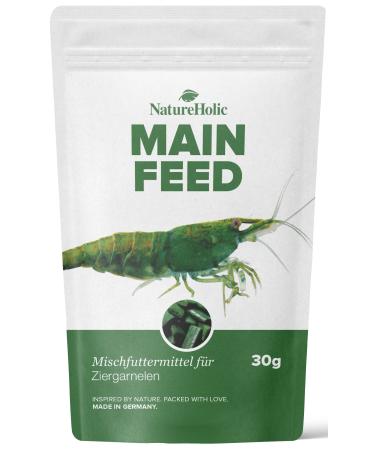 Natureholic - shrimp food main feed i feed for shrimp in the aquarium I made in Germany i free from fish flour I for better growth and tank structure i 30 g