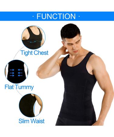 COOFANDY Men's 2 Pack Compression Shirt Slimming Vest Gym Tank Top - Medium, Navy Blue/Gray - Buy Online on GoSupps.com