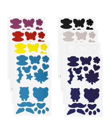 Micro Traders 8 Sheets Down Jacket Self Adhesive Patches Nylon Clothing Repair Tape Stickers Different Shapes for Tent Outerwear Sleeping Bag - 8 Colours