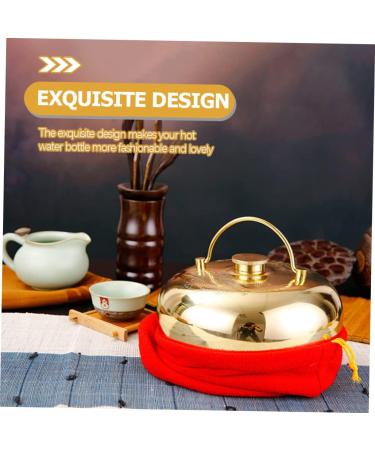 Amosfun 4-Piece Metal Hand Warmer Set - Brass Hot Water Bottles for Winter Feet and Bed - Portable Heating Solutions - Buy Online on GoSupps.com