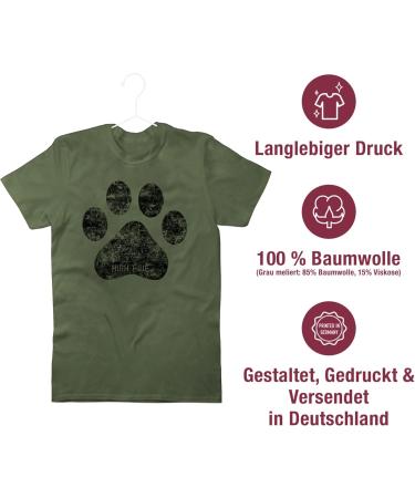 Shirtracer Men's T-Shirt - High Five Dog Paw Gift for Dog Owners - Army Green - International Shipping Available - Buy Online on GoSupps.com