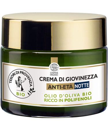 Tesori di Provenza Anti-Ageing Face Cream Organic Youth Cream with Organic Olive Oil Rich in Polyphenols and Antioxidants 50 ml