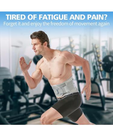 EGjoey Lower Back Brace for Herniated Disc & Sciatica Relief - Removable Stays, 2 Hardness Sets - Grey, Large - Buy Online on GoSupps.com