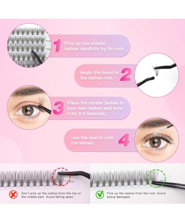 Glowing Win Eyelash Extension Set - 228 PCS Individual Cluster Lashes Kit with Lash Bond & Applicator 20D 0.07D Single Eyelashes for Stunning Volume | International Shipping Available - Buy Online on GoSupps.com