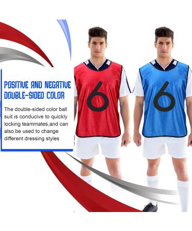 12 Pack Reversible Sports Pinnies | Adult L Size | Double Sided Practice Jerseys with Numbers - Buy Online on GoSupps.com