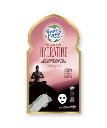 Earth Kiss Inspirations Hydrating Organic Bamboo Sheet Mask with Shilajit and Miracle Clay to Hydrate Your Skin and Uplift Your Soul