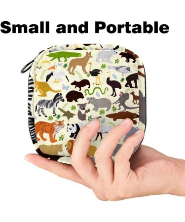Portable Women's Menstrual Cup & Tampon Bags - Colorful Animal Prints for Teens - Buy Online on GoSupps.com