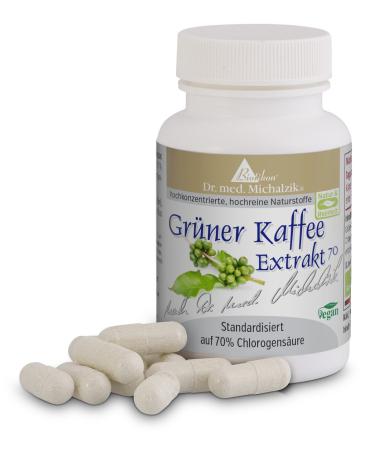 Green coffee Dr.med.Michalzik - 90 capsules - per capsule 200mg green coffee extract - 70% guaranteed share of chlorogenic acids - without additives - from Biotikon