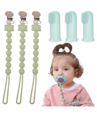 BDSHUNBF 6PCs pacifier chain made of silicone pacifier clip for girls and boys soft flexible pacifier clip chain gift personalized
