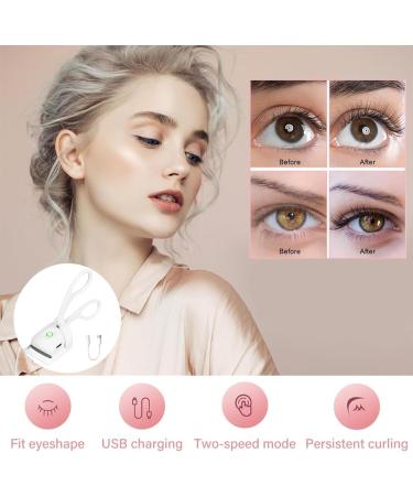 Eyelash Curler USB Rechargeable Electric Eyelash Curler Electric Eyelash Curler with 2 Temperature Settings Professional Eyelash Curler for Long Lasting Natural Curling (White) - Buy Online on GoSupps.com