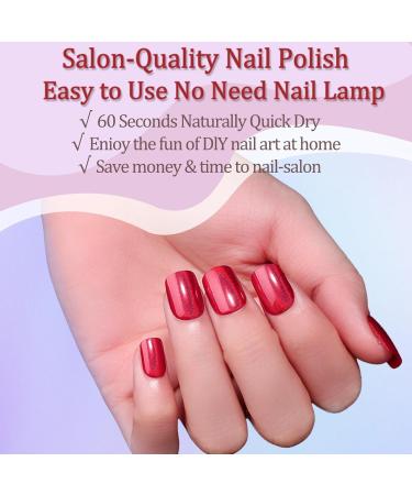 Holographic Nail Polish - Red Glitter Nail Polish - Sparkly Nail Varnish Quick Dry - Colour Changing Chrome Nail Polish - Shiny Metallic Laser Effect - Non Toxic & No Need UV Lamp - Buy Online on GoSupps.com