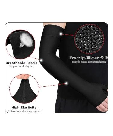 Arm Compression Sleeve for Men & Women - 20-30 mmHg Full Arm Support for Pain Relief Swelling & Recovery - Black Large - Buy Online on GoSupps.com