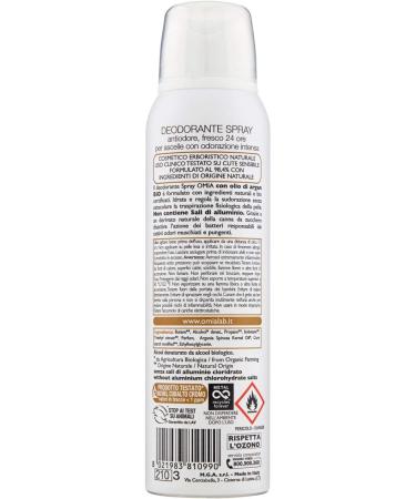  Omia Omia Herbal Deodorant Spray with Argan Oil Anti-Odor Deodorant without Aluminum Salts or Gases 24-Hour Freshness Deodorant for Men and Women Dermatologically Tested - 150 ml - Buy Online on GoSupps.com
