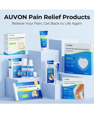AUVON Max Strength Lidocaine Pain Relief Roll-On with Lavender Essential Oil No Mess Applicator Quick Absorbing to Numb & Soothe Pain Relief for Knees Shoulders 2.5 Oz 2 Packs - Buy Online on GoSupps.com