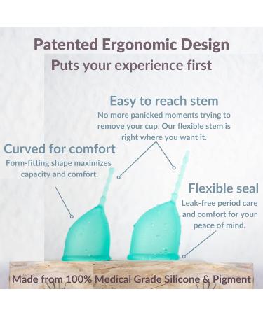 Kind Cup Menstrual Cup | Comfortable & Easy to Use | Eco-Friendly Period Solution for High & Low Cervix | Regular Size (Aqua) - Ship Worldwide - Buy Online on GoSupps.com