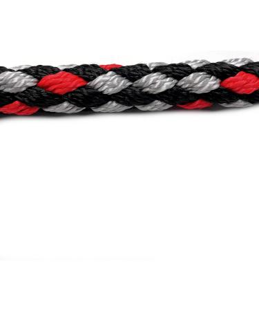 Adjustable Dog Leash for Small Dogs - Lightweight 4-Way Design (2.40m Ohio Black-Silver-Red) - Ideal for Dogs up to 15kg - Buy Online on GoSupps.com