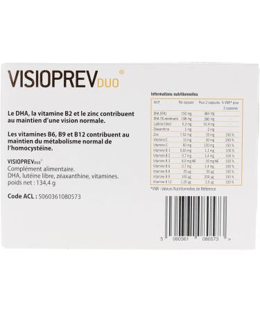 VISUfarma Visioprev Duo 180 Capsules - Buy Online on GoSupps.com