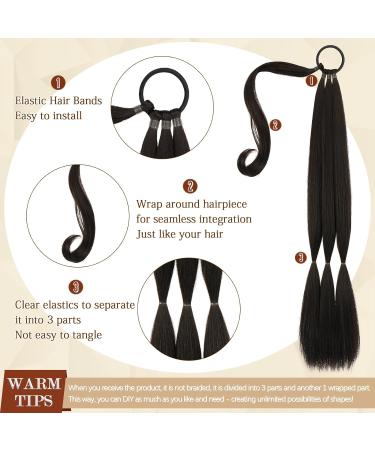 Sofeiyan Long Braid Ponytail Extension with Hair Tie Fluffy Straight Wrap Around Hair Extensions Ponytail Natural Soft Synthetic Braid Hairpieces for Women Daily Wear 26 inch-Dark Brown 26 Inch (Pack of 1) Dark Brown - Buy Online on GoSupps.com
