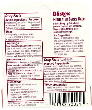 Buy Blistex Berry Medicated Lip Balm 0.15 oz - Nourishing Relief for Dry Lips | International Shipping Available - Buy Online on GoSupps.com