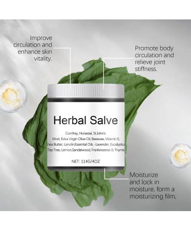Organic Herbal Salve 4oz - Comfrey Skin Balm Ointment | Natural Herbal Salve for Body Care - International Shipping Available - Buy Online on GoSupps.com