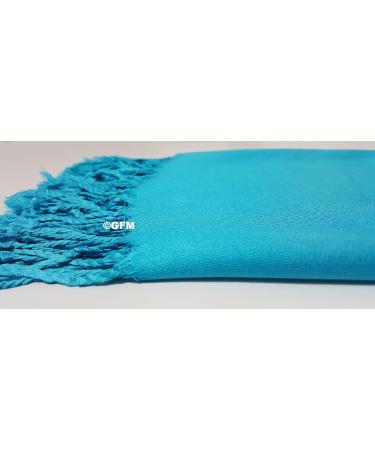 GFM Smooth Shiny Surface Pashmina Style Scarf - L9 in Turquoise - Buy Online on GoSupps.com