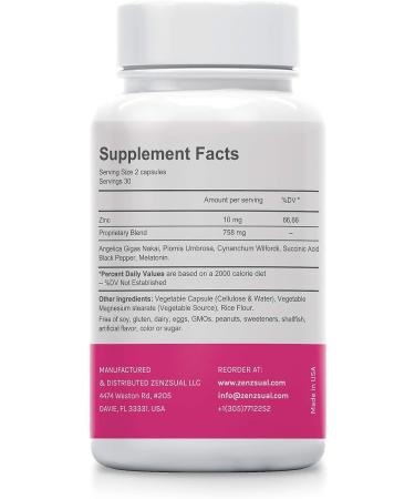 ZENZSUAL Bye Bye Menopause Capsules - Vegan Estrogen Support for Hot Flashes & Night Sweats - Buy Online on GoSupps.com
