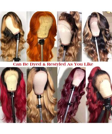 Lace Frontal Human Hair Wig 32 Inch Body Wave - 150% Density Brazilian Virgin Hair with Baby Hair - Pre Plucked for Black Women - Natural Black Color - Buy Online on GoSupps.com