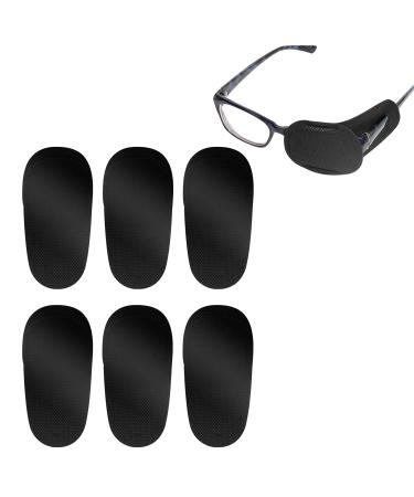 LUTER 6pcs Eye Patches for Glasses, Reusable Non-Woven Fabric Eye Patch to Cover Left Right Eye Improve Vision for Kids' & Adults' Lazy Eye Amblyopia Strabismus (Black)…