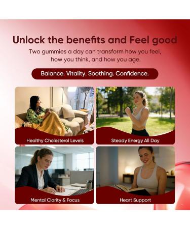 LUNESSA Red Yeast Rice and Coq10 Gummies - with 2400mg Red Yeast Rice & 200mg Coq10 for Cholesterol Support & Energy Boost Non-GMO Vegan Sugar Free 60 (1) - Buy Online on GoSupps.com