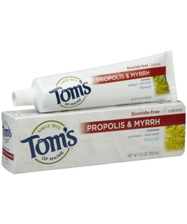 Tom's of Maine  Propolis & Myrrh Fluoride Free Toothpaste - Fennel  5.5 Ounce