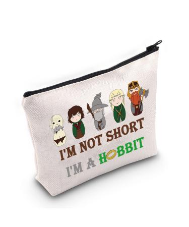 Levlo hobbit movie cosmetic bag hobbit fans gift i's not short i'm a hobbit make-up bag with zipper hobbit power gift I'm a hobbit cosmetic bag