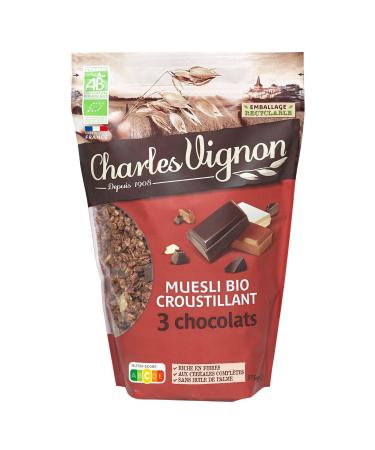 C r ales muesli croustillant 3 chocolats Bio CHARLES VIGNON - Le sachet de 375 g Lot De 3 - Par Lot