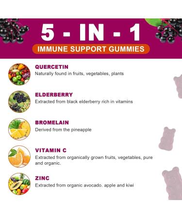 Quercetin 1000mg Chewable Supplement (2-Pack) | Immunity Cardiovascular Allergy & Aging Support with Bromelain Elderberry Zinc & Vitamin C - Buy Online on GoSupps.com